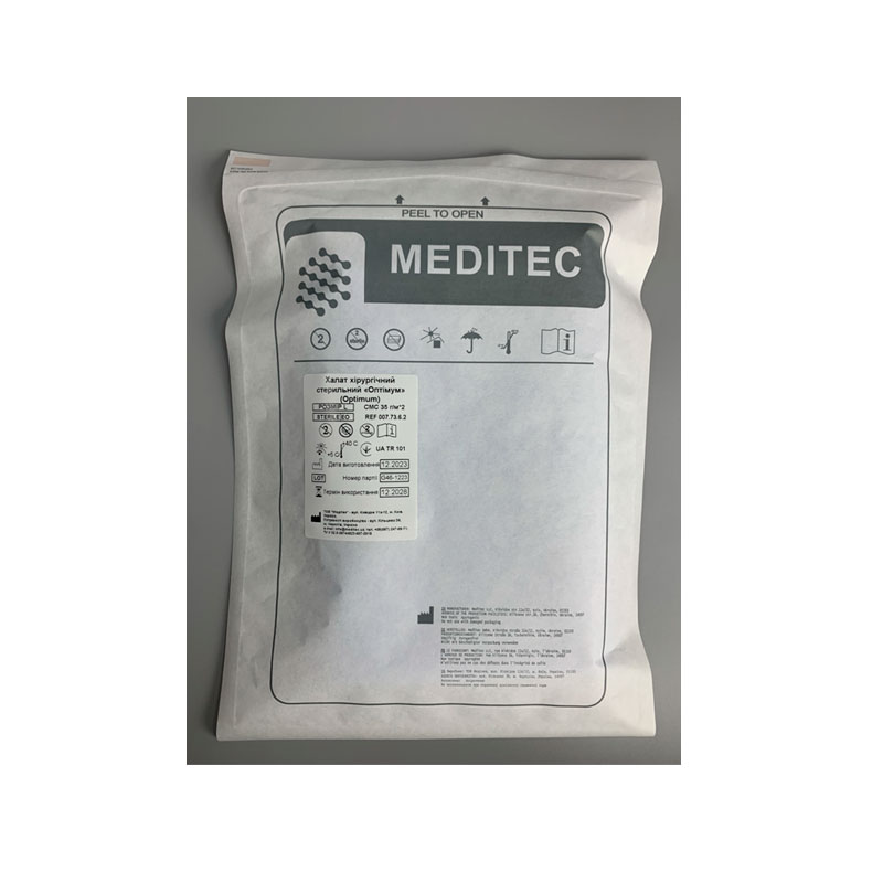 Халат хірургічний стерильний «Оптімум» (Optimum), розмір L, матеріал СМС 35 г/м*2